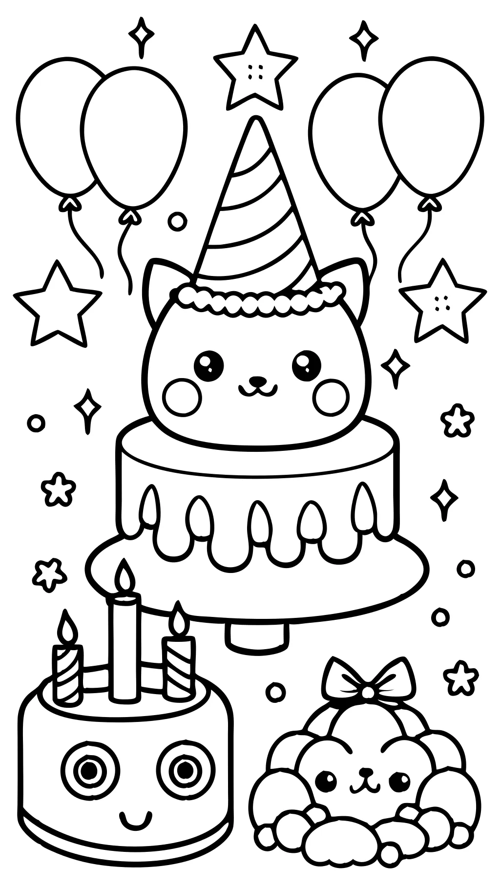 cute birthday coloring pages